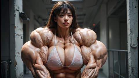 🧱SheHulk Series - Extreme FBB with 😍big boobs & massive muscles flexes her 💪muscles veiny bulges #ai
