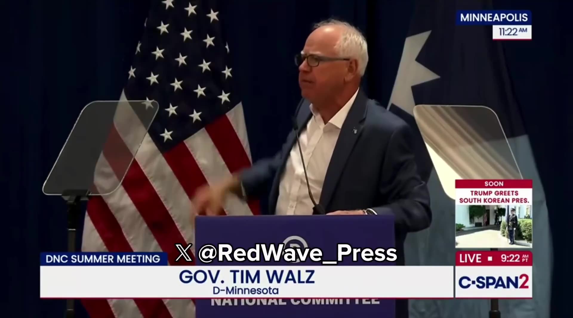 Tim Walz Screeches About GOPs Stupid Frickin Red Hat During Angry Rant