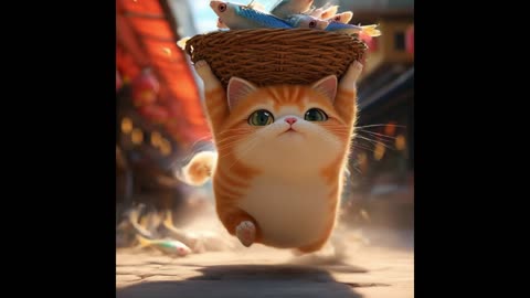 a cat is running as fast as its little legs #shorts #cats