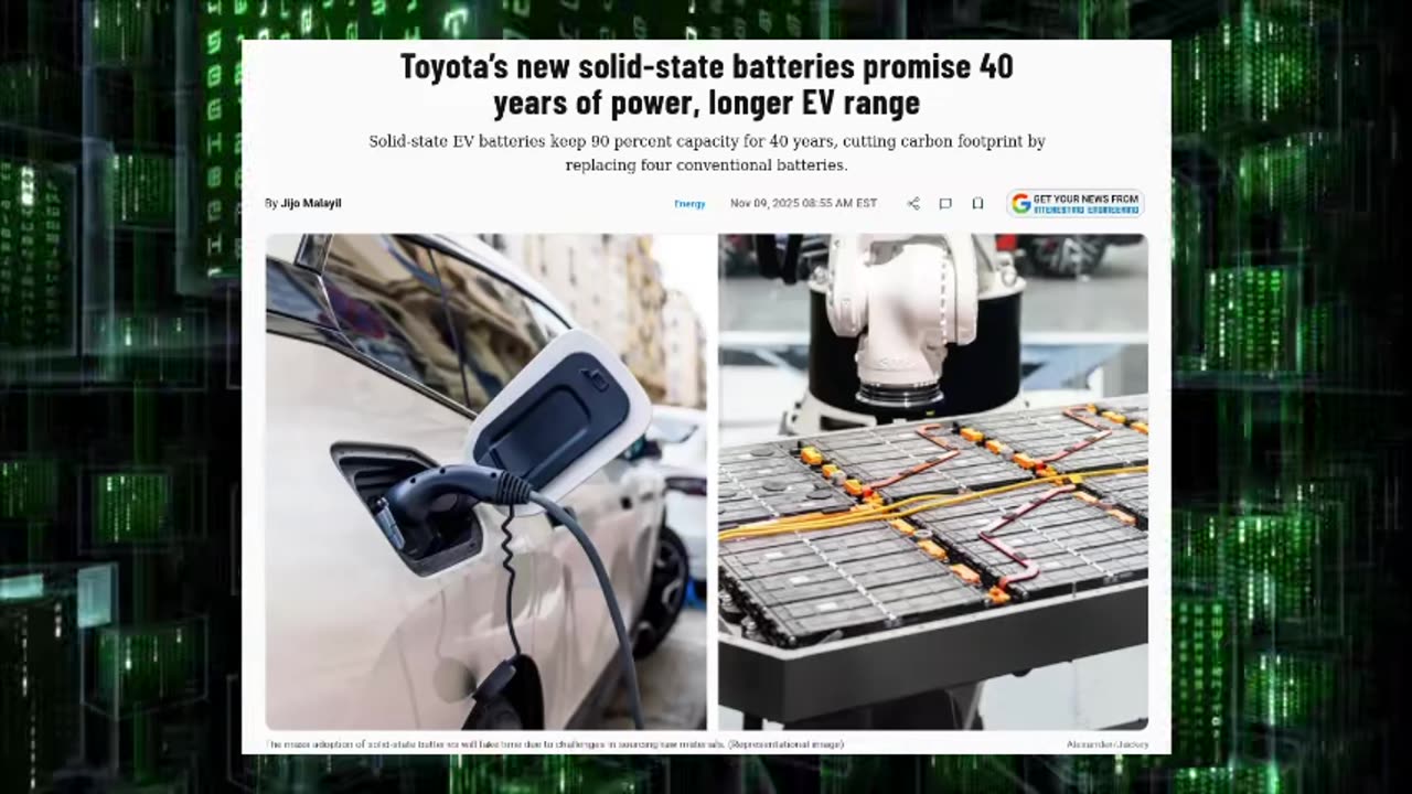 Toyota New SSD Batteries Promises 40yr Power and Longer EV Range