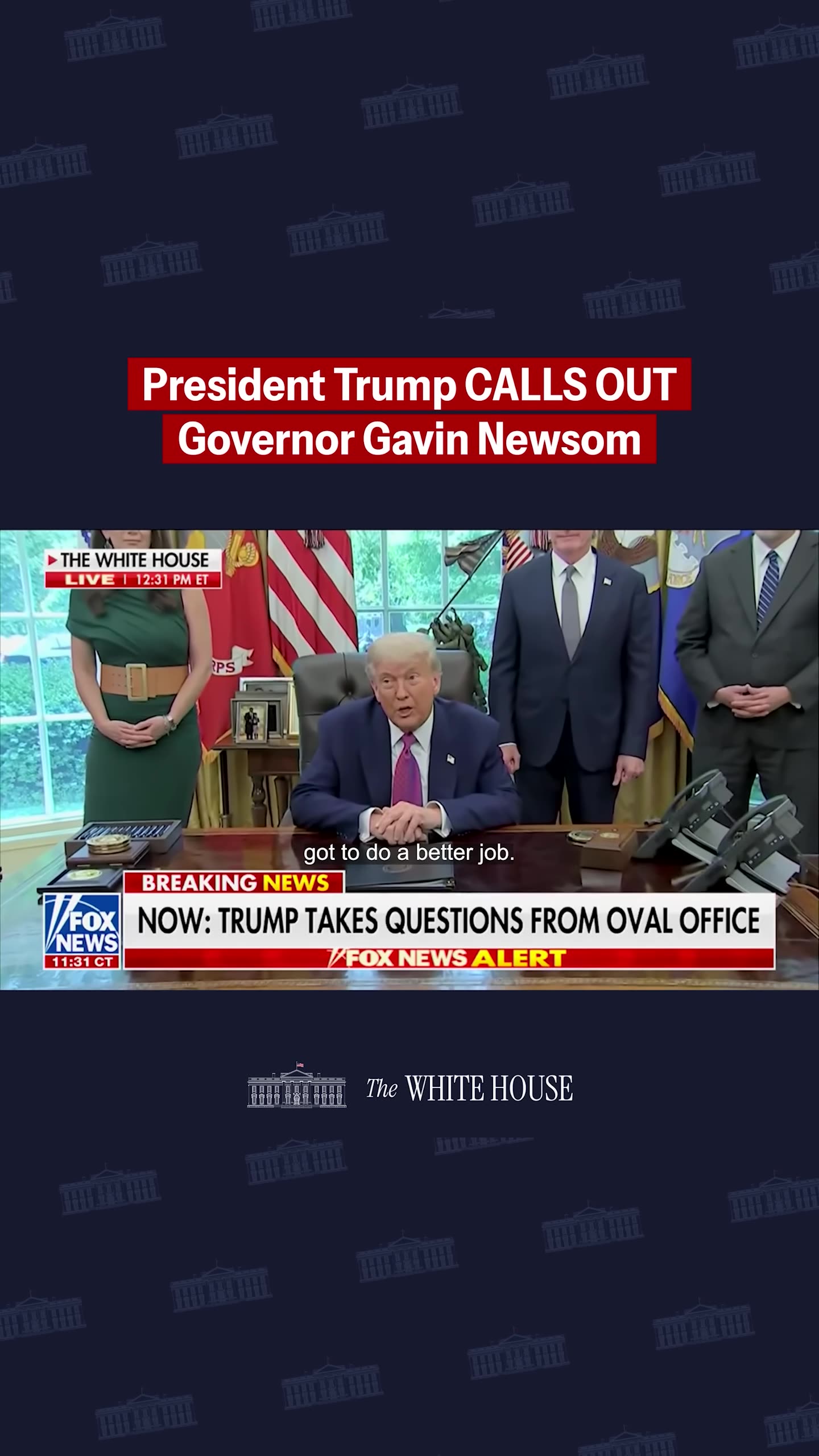 POTUS on his conversation with Gov. Newsom You got to do a better job. Hes doing a bad job...