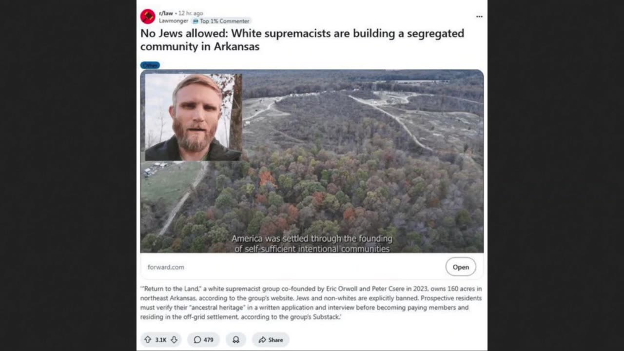 "Return to the Land" Whites Only Communities in Arkansas - Can defensive work?