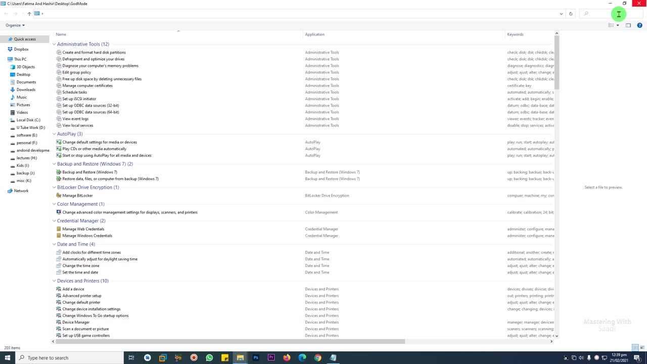 how to create God Mode tool folder