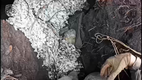 Ukrainians Take Shelter from Shelling Inside Russian Dugout After Intense Battle