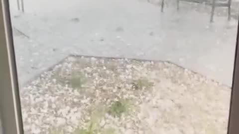 Baseball sized Ice blocks has been raining down on citizens of Cheyenne Wyoming