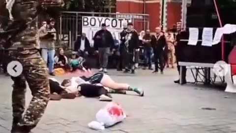 Brussels - Muslims dress up as terrorists and act out slaughtering ppl