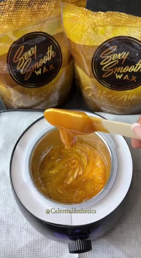 Melting Sexy Smooth Golden Allure Hard Wax | @CelestialEsthetixs | Florida Waxing Demo