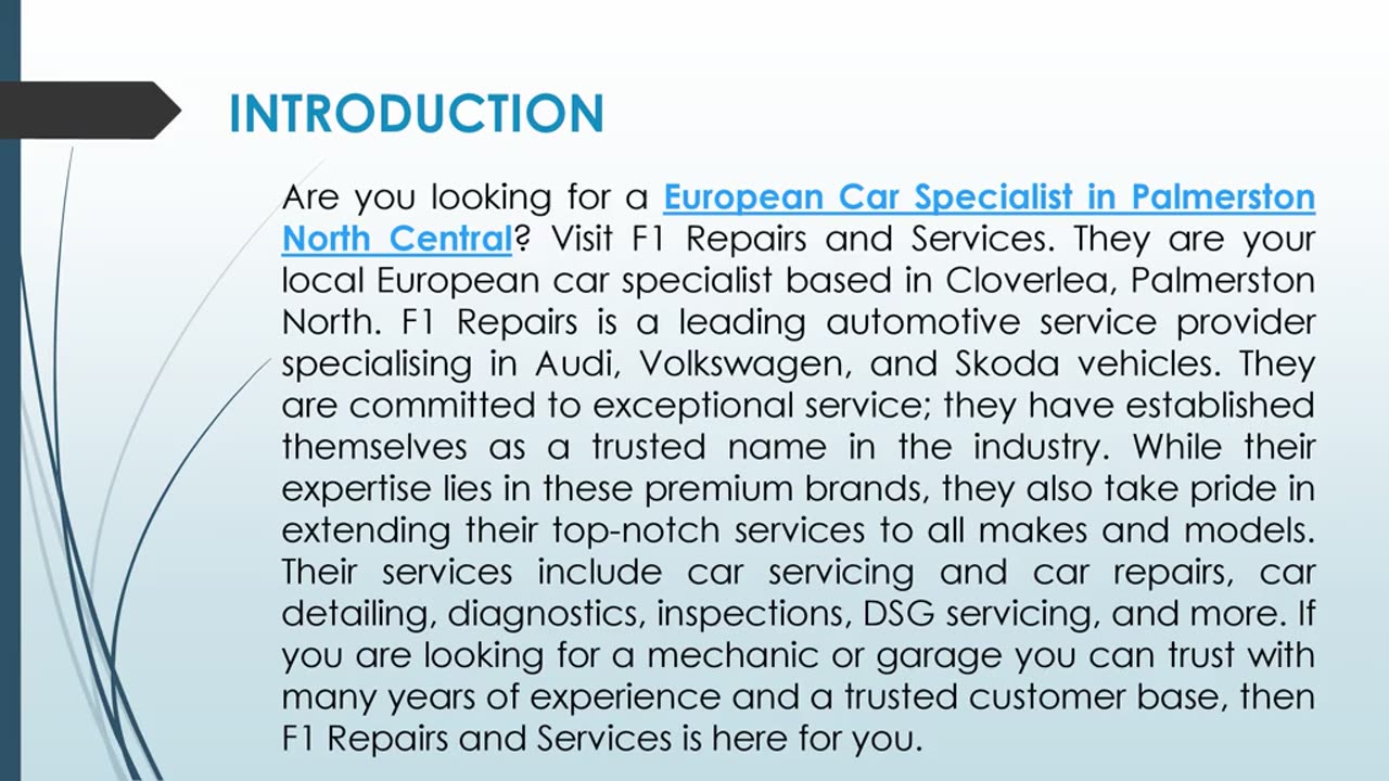Are you looking for a European Car Specialist in Palmerston North Central?