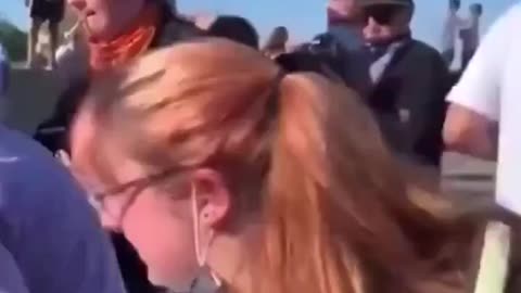 Protestors try to stop moving vehicles and are shocked and horrified when one gets run over