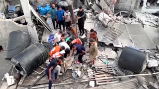 Amid rubble, Palestinians call for an end to Israeli airstrikes