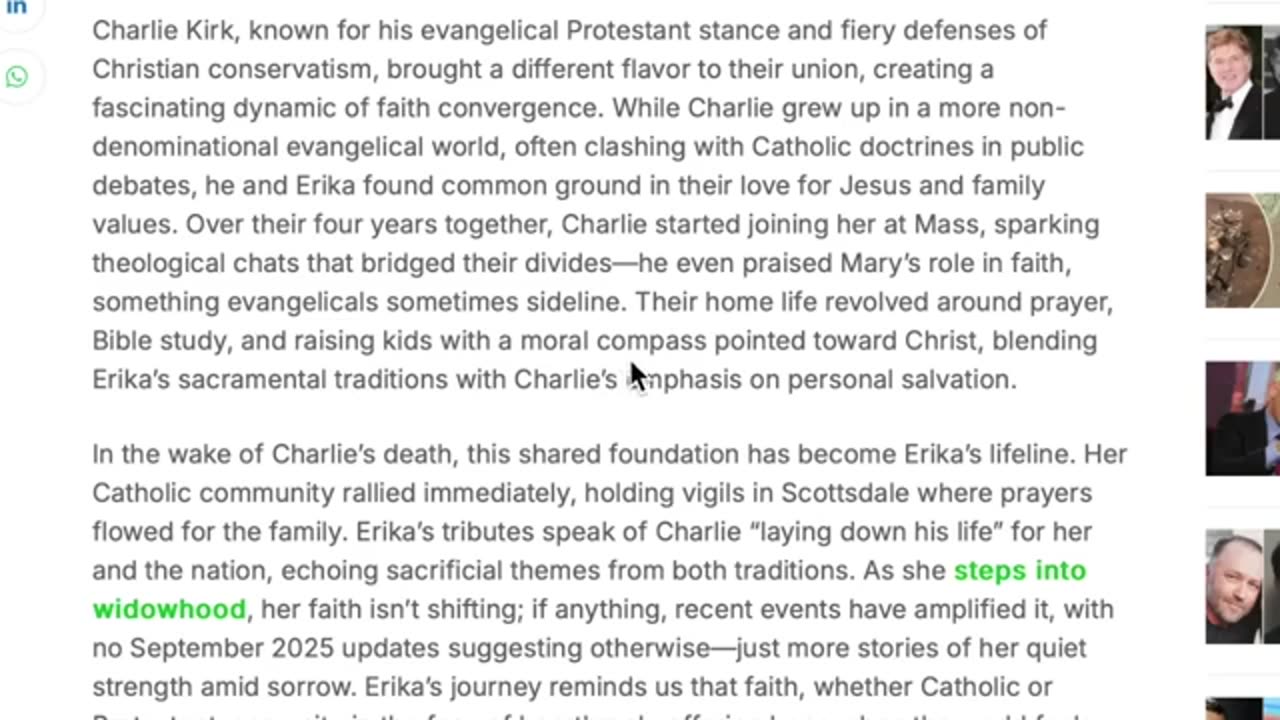 CHARLIE KIRK AND THE ECUMENICAL AGENDA.
