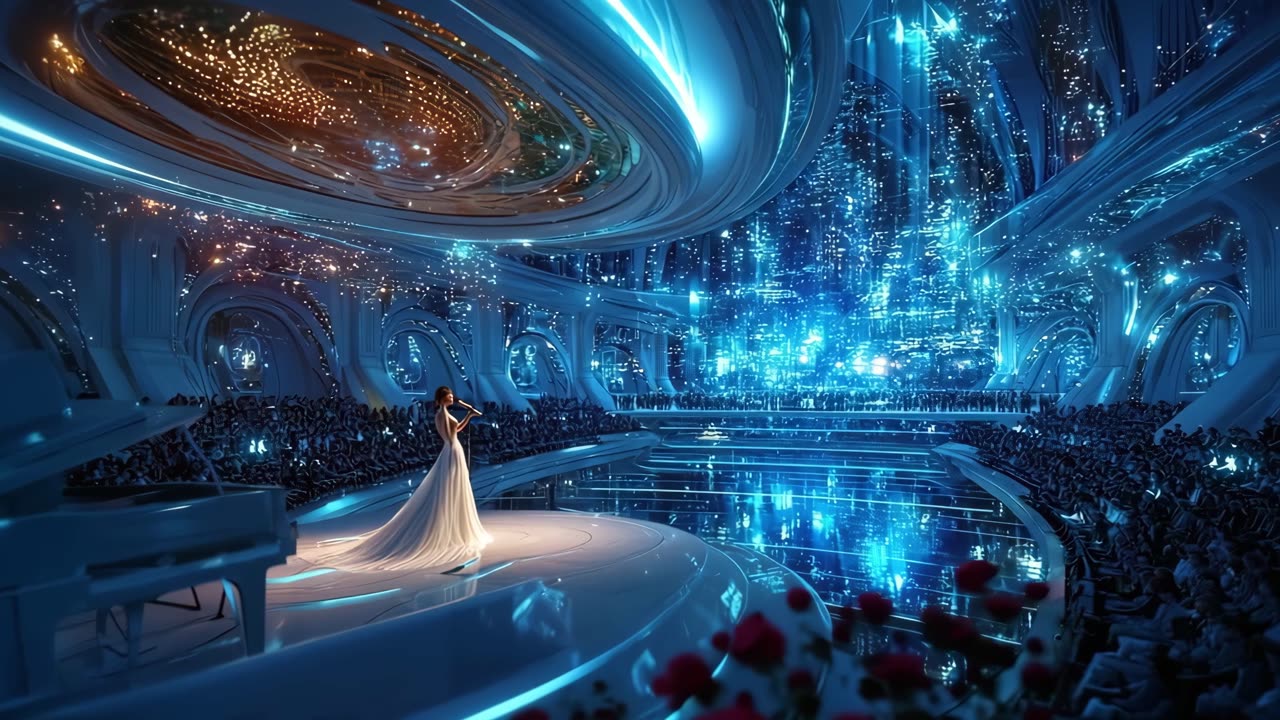 Gorgeous futuristic space station and spaceship