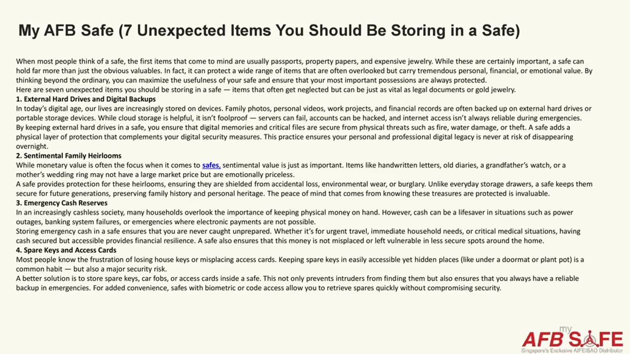 My AFB Safe (7 Unexpected Items You Should Be Storing in a Safe)