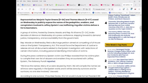 Marjorie Taylor Greene and Thomas Massie Vow to Publicly Read Names on Epstein Client List