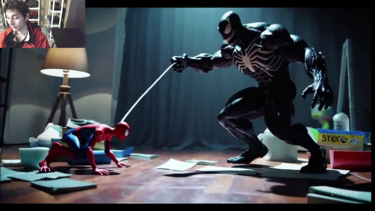 Spider Man Action Figure VS Venom Action Figure In A Battle Fake Stop Motion Video