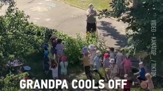 ☀️👴 Ukraine Russia War | Grandfather Cools Kids Amid Summer Heat in Ukraine | RCF