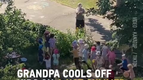 ☀️👴 Ukraine Russia War | Grandfather Cools Kids Amid Summer Heat in Ukraine | RCF