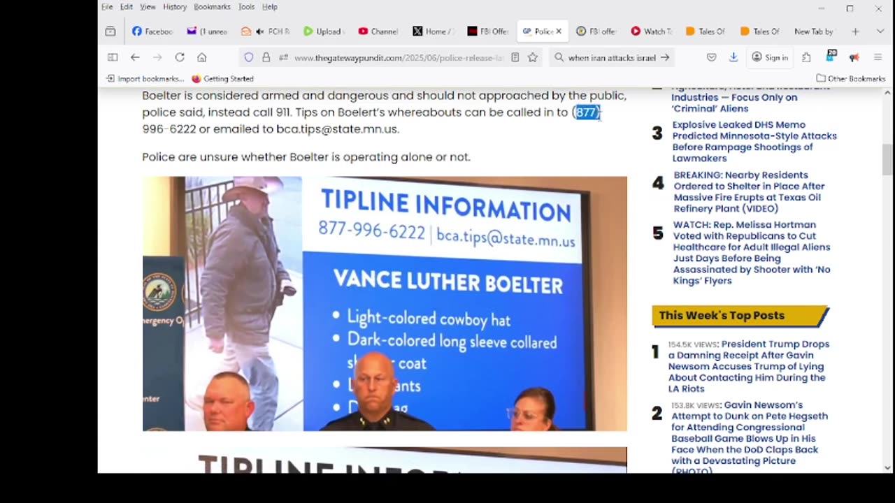 FBI offers reward of up to $50,000 Vance L. Boelter