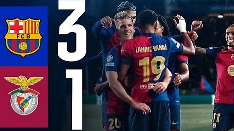 FC BARCELONA 3 vs 1 SL BENFICA | UEFA CHAMPIONS LEAGUE 2024/25 SECOND ROUND OF 16 ⚽️