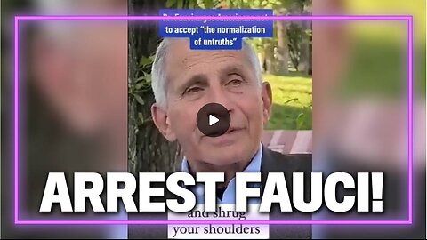 WATCH: Fauci Surfaces From His Subterranean Lair to Lecture the Public on Combating Misinformation