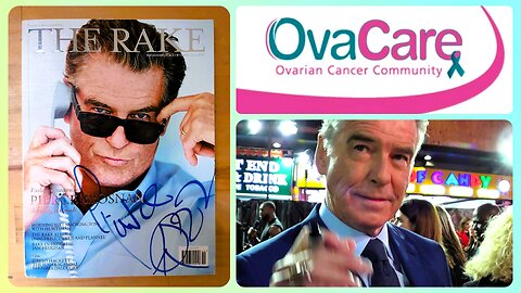 Pierce Brosnan ⭐ signs Art Journal for Irish 💚 Ovarian Cancer charity : OVACARE 💚 delivered 8/5/25