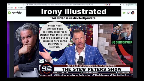 Irony Stew Peters Says Victor Hugo Will Not Be Censored On SPN Then Censors Victor Hugo On SPN
