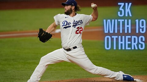 Clayton Kershaw with 3K strikeouts, ESPN ranks him amongst the 20 who have done so