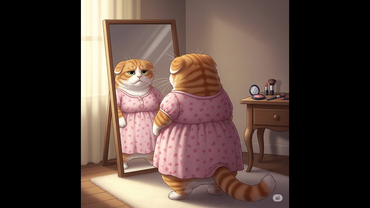 A cat worked out for losing her weight