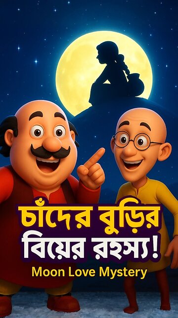 চাঁদের বুড়ির বিয়ের রহস্য | Motlu Patlu Moon Love Story | Bangla 3D Animation Short