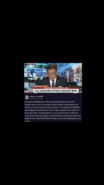 President Trump confirms US military successfully struck Iranian nuclear sites —Fordow, Natanz, and Esfahan (6.24.25)