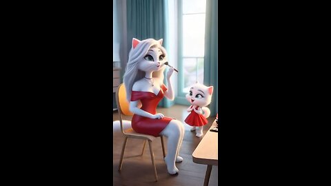 cute kitten do makeup 💄 and go to restaurant of mother cat #cutecat#cat#catlover #viral reel