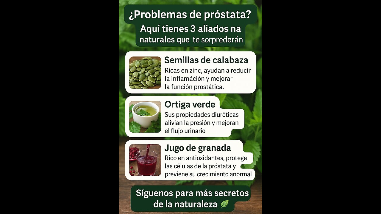 ¿Problemas de Próstata? 3 Remedios Naturales Que Sí Funcionan | Vida y Secretos Naturales