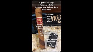 Reserva Real Twisted Toro (Romeo y Julieta) 6x54 #Shorts #Short #CigarOfTheDay #CigarReview #YTShort