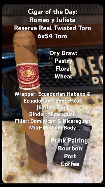 Reserva Real Twisted Toro (Romeo y Julieta) 6x54 #Shorts #Short #CigarOfTheDay #CigarReview #YTShort