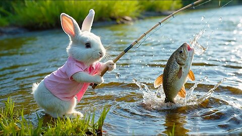 The Fishing Bunny: Bunny’s River Adventure| Ai bunny story