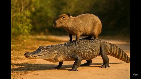 Capybara Orders an Uber Swamp Ride 😂🐊🦫