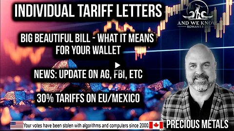 7.13.25: Individual Tariff Letters, Big Beautiful Bill - your wallet, AG, FBI, Ilegal criminals