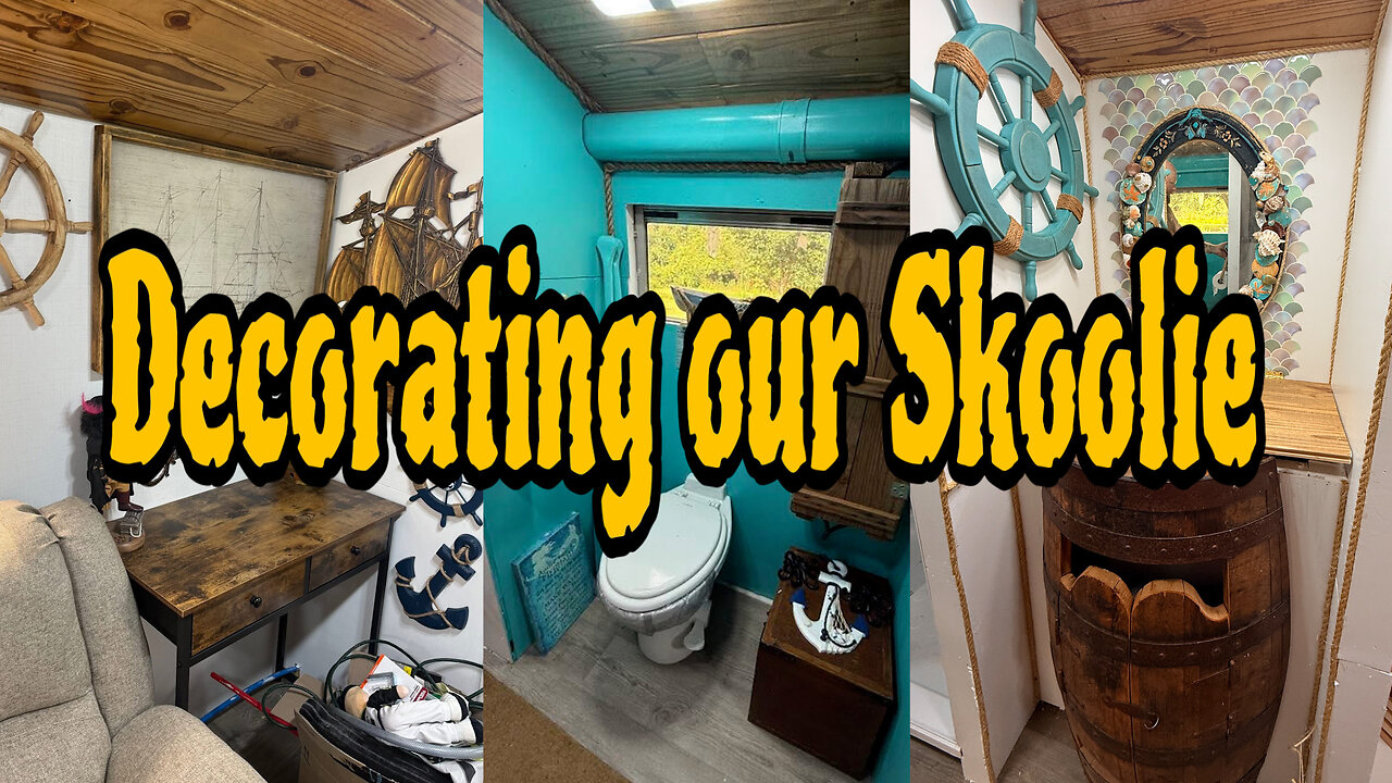 Decorating our skoolie with our antique collections