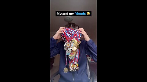 funny video on internet/ me and my friend with alot of medals
