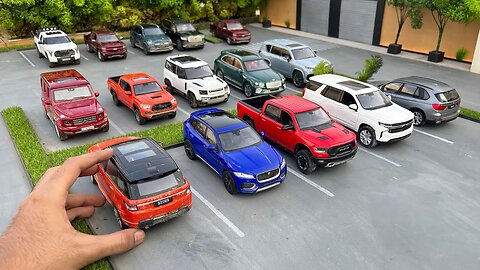 Huge Realistic SUV Collection at Mini Parking Lot Diecast Model Cars