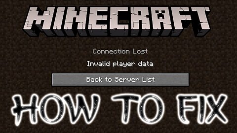 Minecraft Invalid Player Data Fix