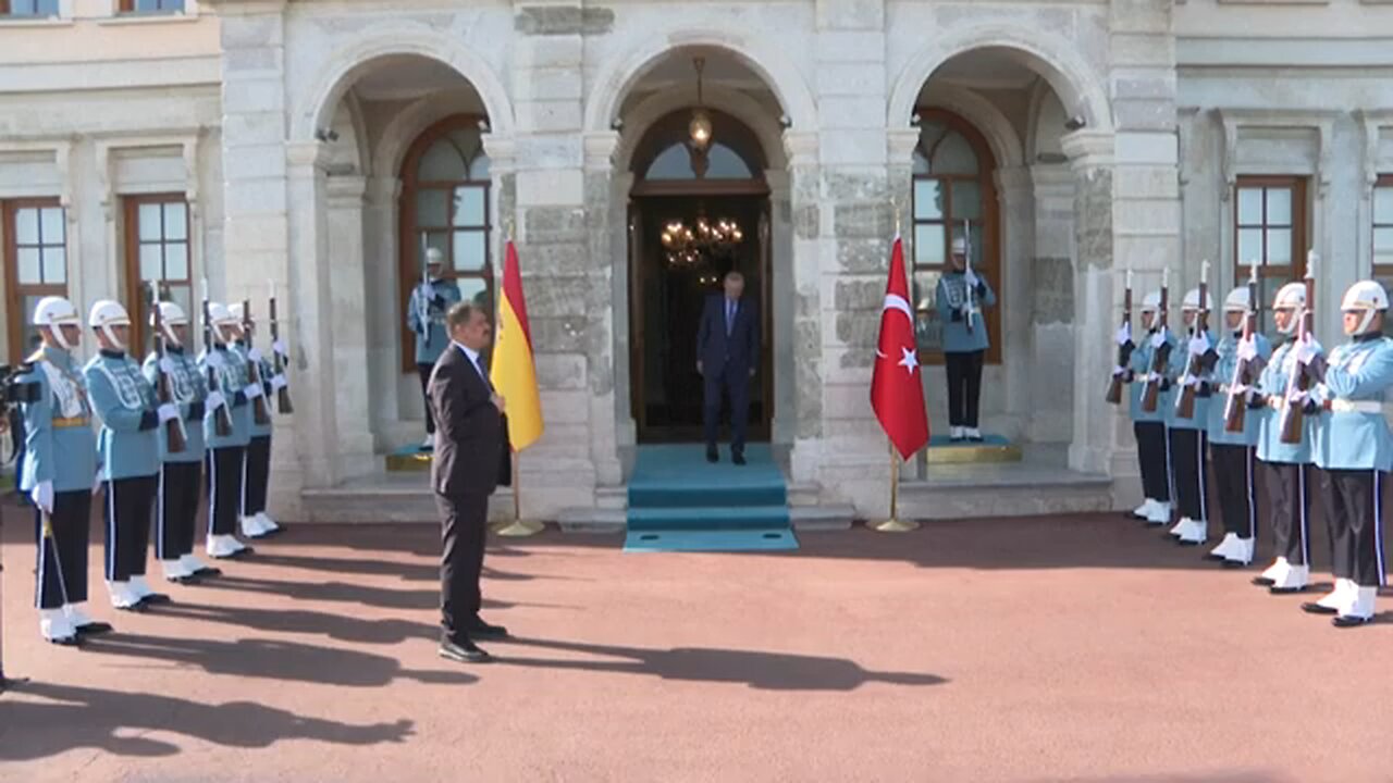 Turkish President Recep Tayyib Erdogan meets Spanish Prime Minister Sanchez