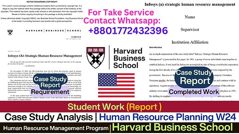 Client Work(Case Study Analysis) |Infosys Human Resource Management|Harvard Buisness School