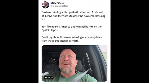 Stew Peters ~ Trump sold America out to Israel bc he's on the Epstein tapes.