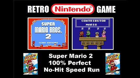 Super Mario 2 100% Perfect No-Hit Speed Run: BrightGaming plays Retro NES Nintendo Games