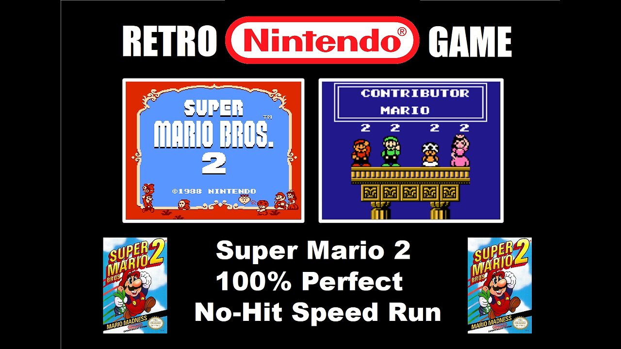Super Mario 2 100% Perfect No-Hit Speed Run: BrightGaming plays Retro NES Nintendo Games