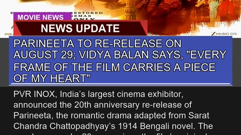 Parineeta to Rerelease on August Vidya Balan