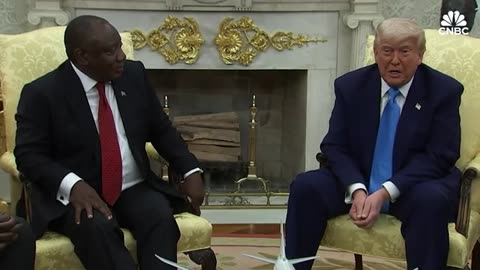 Watch: President Trump clashes with South African President Ramaphosa in Oval Office meeting