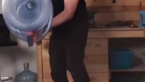 Man makes a plasma cannon out of two water jugs