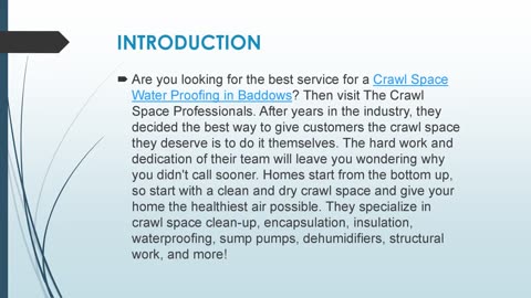 Best Crawl Space Water Proofing in Baddows